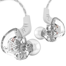 QKZ AK6 Sports Earphones 3.5mm In-Ear Monitor Dual-Magnet Driver with Microphone Headset Music Earbuds Headset White