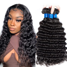 Cranberry Brazilian Virgin Hair Deep Wave 3 Bundles 18 20 22Inch Wet and Wavy 100% Unprocessed