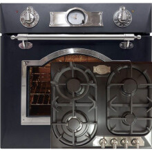 KAISER Ensemble four Cuisinière Autonome Four électrique, 8 fonctions avec plan de cuisson à gaz 60 cm EH 6355 Em Sil+KG 6325 Em Sil