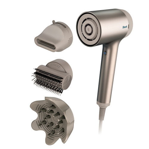 Shark Asciugacapelli Shark HD120BRN HyperAIR Fast-Drying con Concentratore 2-in-1, Spazzola e Diffusore
