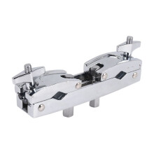 Drum Clamp 2 Hole Silver Multi Clamp Cymbal Stand Mount Holder for Drums Cymbals Musical Parts Cowbell Accessory