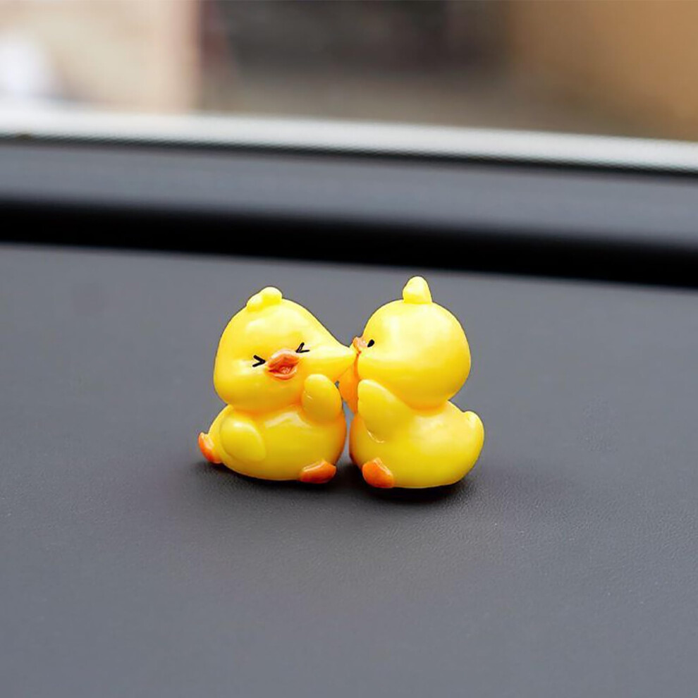 Cute Duck Car Dashboard And Rearview Mirror Ornaments, Kawaii Animal Interior Accessories, 2Pcs 9169991282381