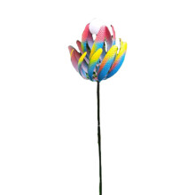 Durable Metal Rainbow Wind Spinner18x18x105cm for Garden Decoration with Petal-Blades and Vibrant Colors