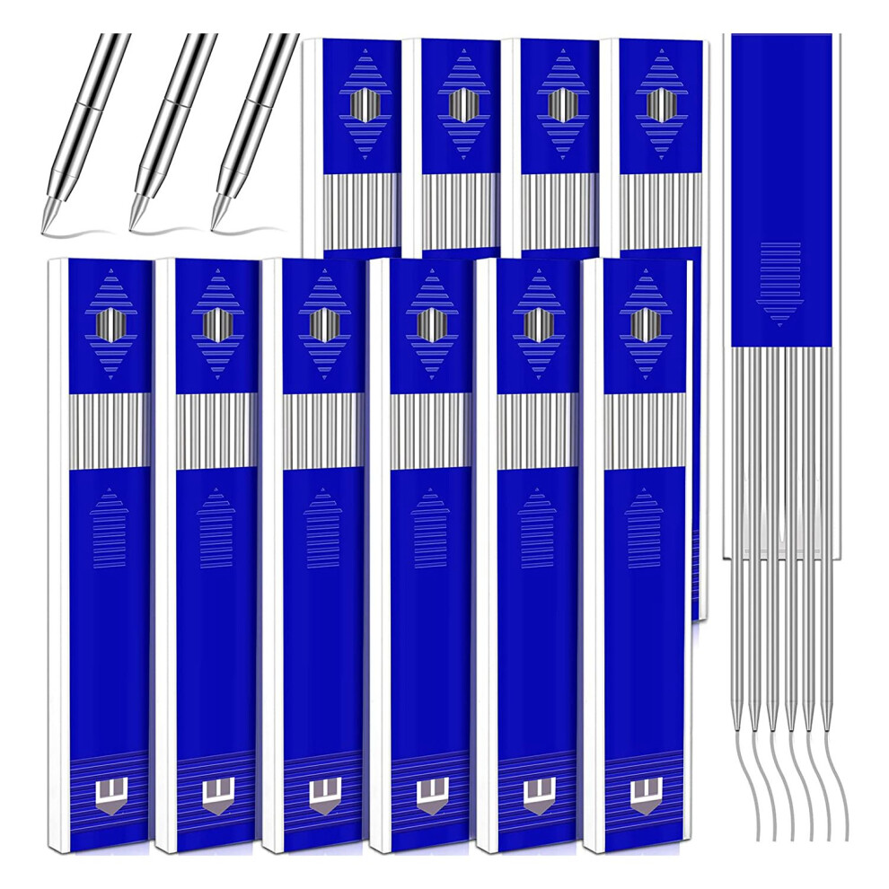 60 Pcs 2.8 Mm Solid Silver Streak Pencil Refills For Carpenter Mark Pencils Deep Hole Mechanical Pencil 4711640967221
