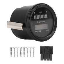 Voltmetro con LED lampeggiante, indicatore di batteria, quadrante arancione, facile lettura al buio, voltmetro universale per auto.