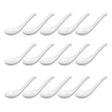 Soup Spoons,15Pcs Japanese Style Spoons Rice Spoons Chinese Asian Soup Spoons with Long Handle for Restaurants