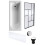 Balterley Round Single Ended 1700x700 Bath Set - Front Bath Panel & Black Abstract Framed Screen & Chrome Waste 2