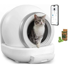 KITTY - Litière autonettoyante pour chats 65 L démontable et lavable - Connectivité APP- 57 x 50 x 53 cm