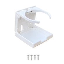 ABS Plastic Adjustable Folding Cup Drink Can Bottle Holder Stand Mount for Car Auto Boat Truck RV Van Fishing Box(White)