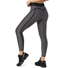 Leggings de Sport Femme Taille Haute Gris XXL - Pantalon de Yoga Opaque et Respirant pour Fitness Running et Pilates