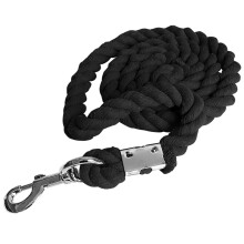 Cotton Horse Leading Rope with Swivel Buckles Equestrian-Black