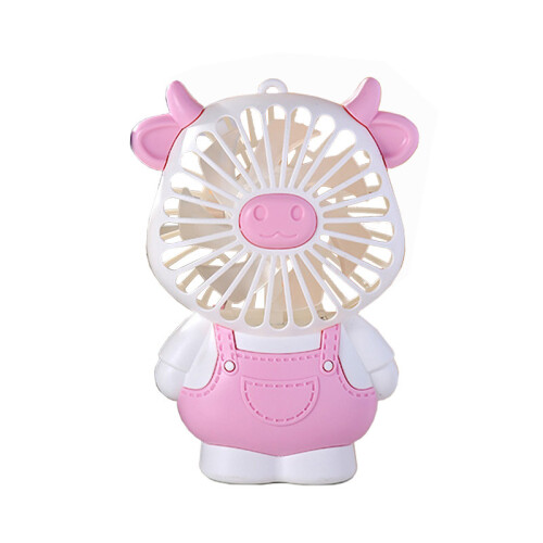 Mini ventilador de mesa USB com base antiderrapante e cordão.
