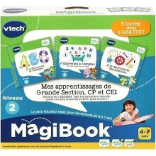 Interaktives Buch Magibook - VTECH - Meine Lernmaterialien für die Kindergartenstufe, 1. Klasse und 2. Klasse - Paket mit 3 Büchern