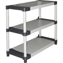 Kunststoffregal - TOOD - 3 Ablagen - Tragfähigkeit 80 kg pro Ablage - 80x40x85 cm - Schwarz/Grau