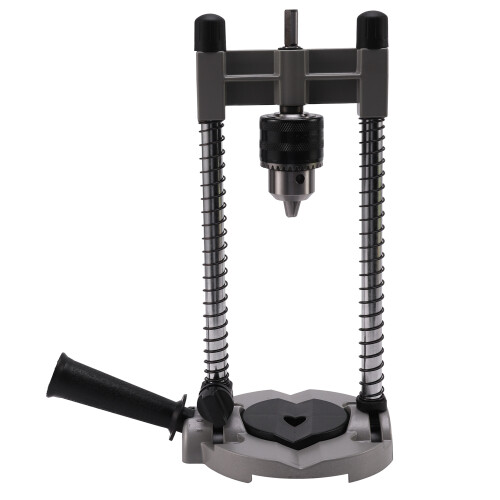 1 Pcs Multifunctional Drill Stand Adjustable 45-90 Angle Drill Guide Attachment, with Chuck Drill Holder Stand, for Electric Drill 1