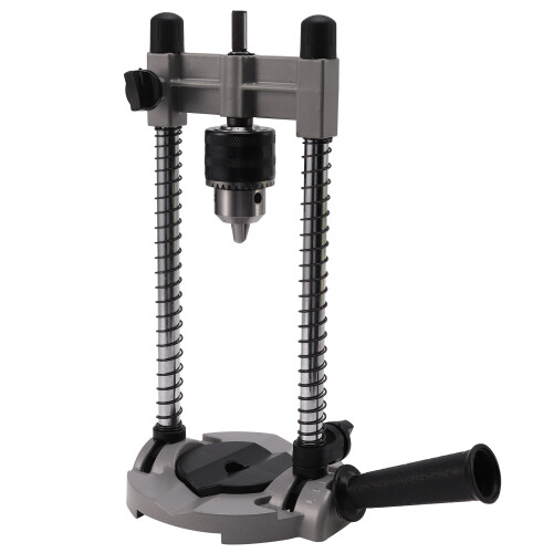 1 Pcs Multifunctional Drill Stand Adjustable 45-90 Angle Drill Guide Attachment, with Chuck Drill Holder Stand, for Electric Drill 1