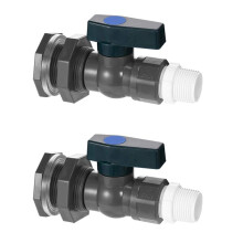 2X PVC Rain Bucket Faucet Kit, 3/4 Inch PVC Valve, Bucket Bucket Water Tank Pond Bucket Faucet Kit