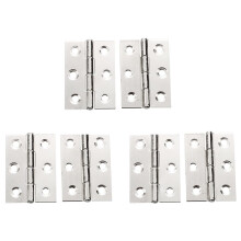 6Pcs Acier Inoxydable 2 Pouces 4.4X3.1cm Porte de Cabinet Charnieres Quincaillerie