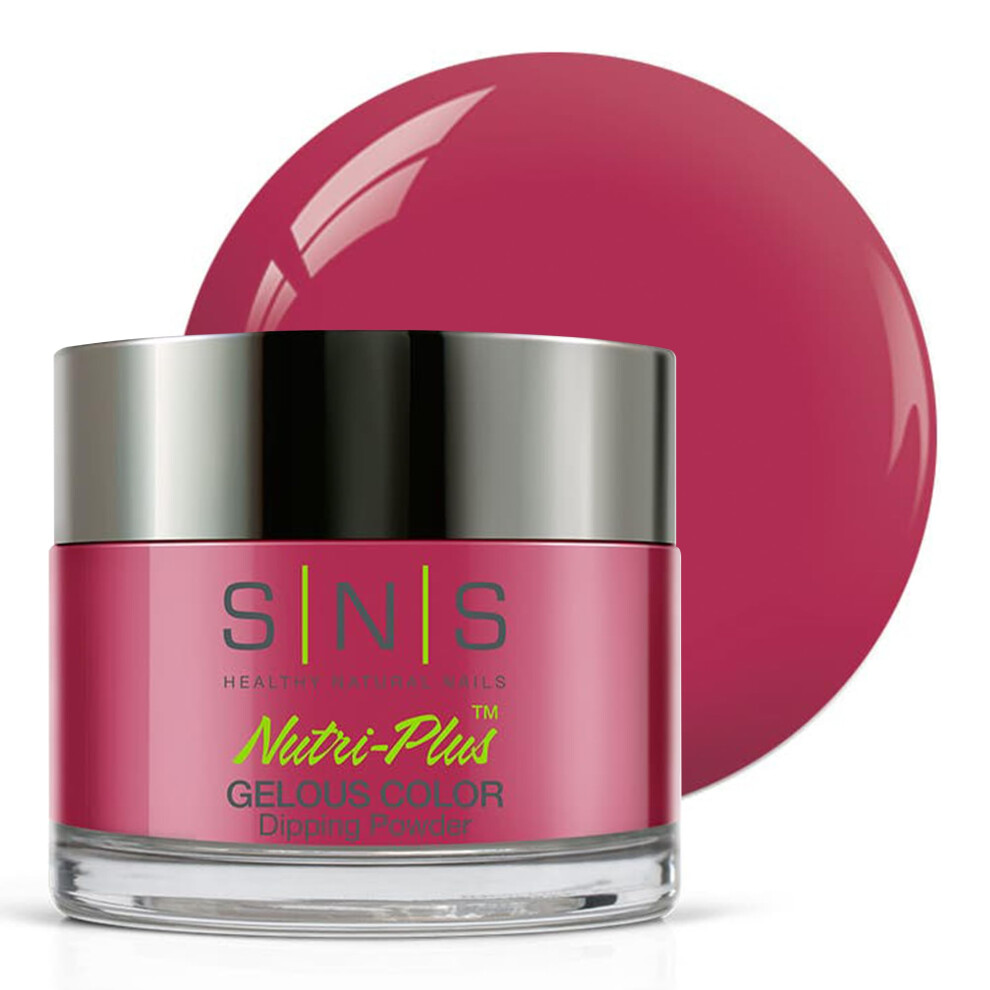 Sns Healthy Natural Sns Nail Dip Powder, Gelous Color Dipping Powder - Japanese Rose Delight (Red) - Long-Lasting Dip Nail Color Lasts 14 Days - Low-Odor & No Uv Lamp Req