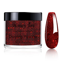 28g/Box Rosenrot Glitzer Sequins Pailletten Dip Powder Nägel, Langanhaltende Nägel, kein UV-Licht nötig, (Nr.126)