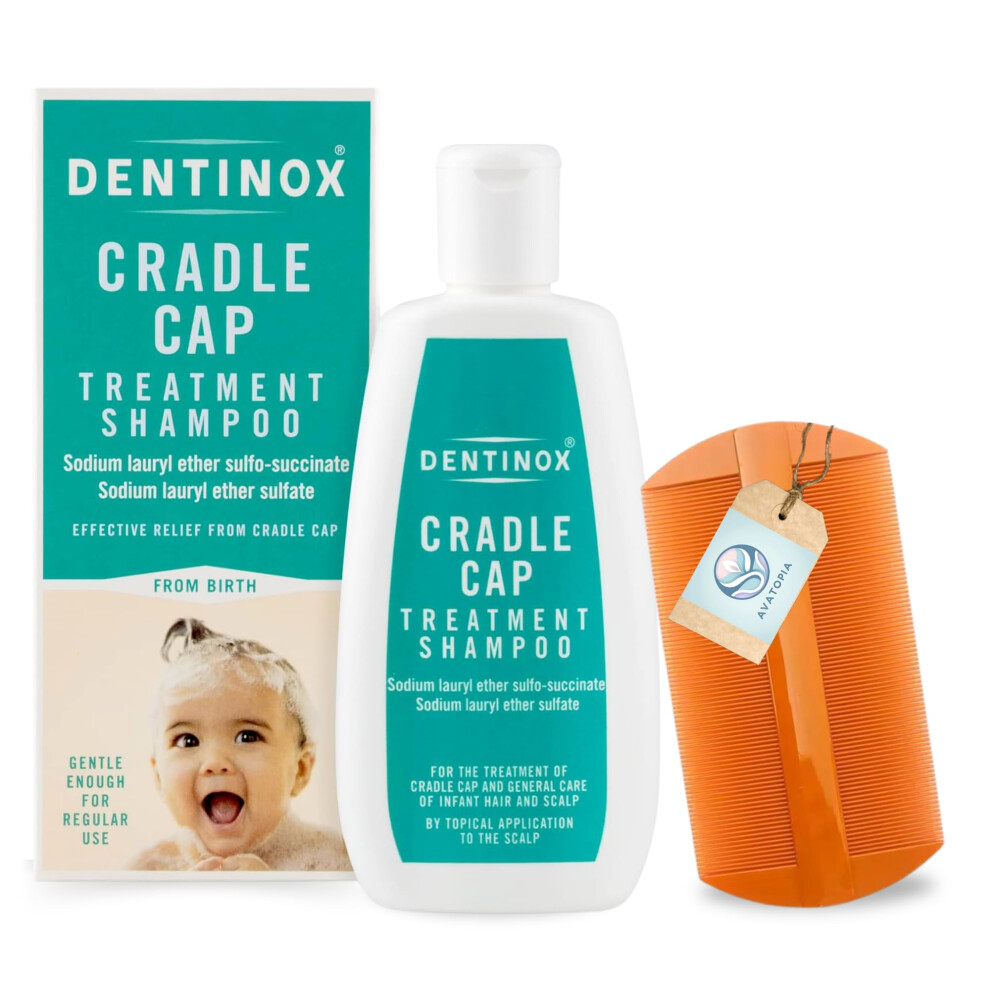 Avatopia Cradle Cap Treatment Shampoo 125Ml With Nit Comb – Cradle Cap Treatment For Baby – Gentle Bathing Products – Shampoo For Babies & Kids