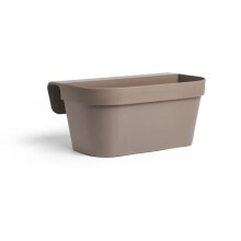 Jardinière + Balkonhaken STAR - Kunststoff - Taupe - Rechteckig - 50x21xH23cm - 100% recycelbar - Garden ID