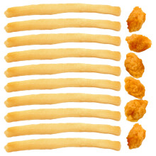 32St PVC Nep Frietjes Model Khaki Voor Decor En Rollenspel Kinderen