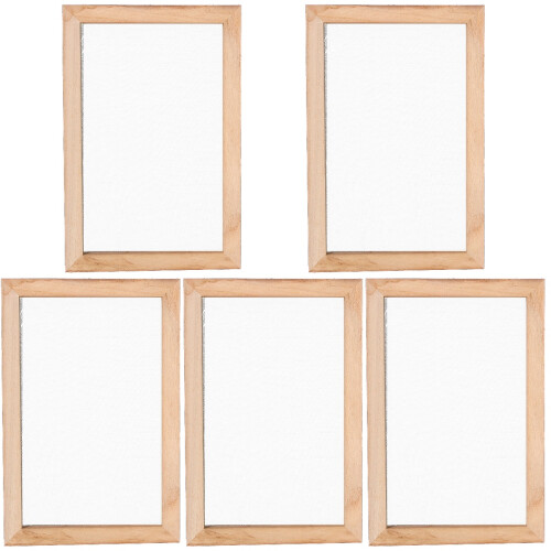 5Sets Beige Wood Frame Paper Making Kit DIY Craft Screen Mold Set 2