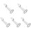5Pcs White Wall Hanging Projector Mount Bracket Metal 360 Degree Stand 4