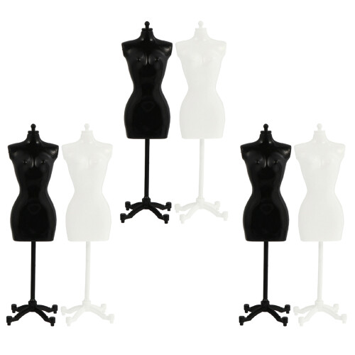 18St Kledingstandaard Mannequin Steun Zwart Wit