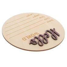 5Pcs Baby Birth Announcement Round Wooden Sign Purple Photography Prop