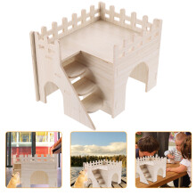 5Pcs Small Pets Wooden Hideout Hamster Cage Nest with Ladder Toy