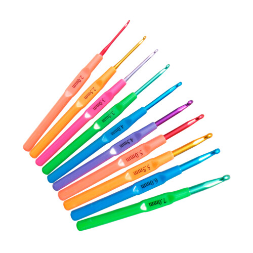 10Pcs Handle Aluminum Color Crochet Hooks For Knitting