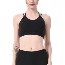 2Pcs Black Wireless Sports Bra Seamless Fitness Bra for Women