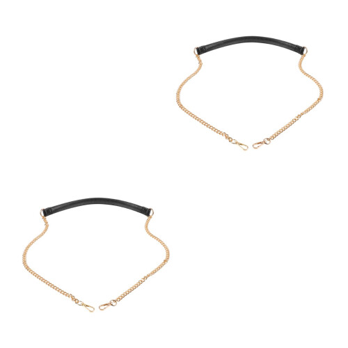 2Pcs Golden Alloy Bag Chain Durable Strap for Handbag Decor 2