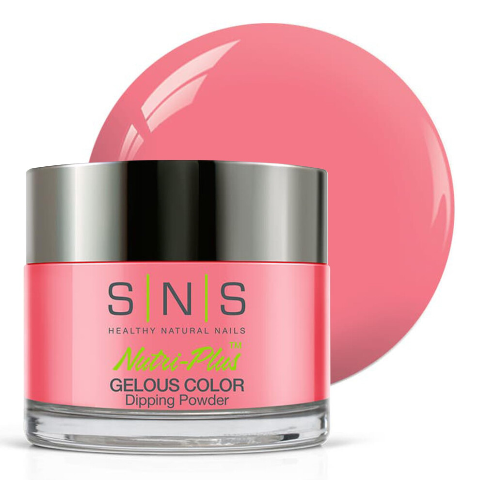 Sns Healthy Natural Sns Nail Dip Powder, Gelous Color Dipping Powder - Electric Pink (Pink) - Long-Lasting Dip Nail Color Lasts 14 Days - Low-Odor & No Uv Lamp Required