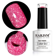 RARJSM Roze Gel Nagellak, 7.5ml 0.25Floz Reflecterende Glitter Nagellak Zomer Candy Collectie Neon Roze
