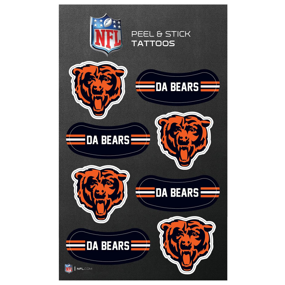 Rico Industries Nfl Chicago Bears Peel And Stick Tattoos Small