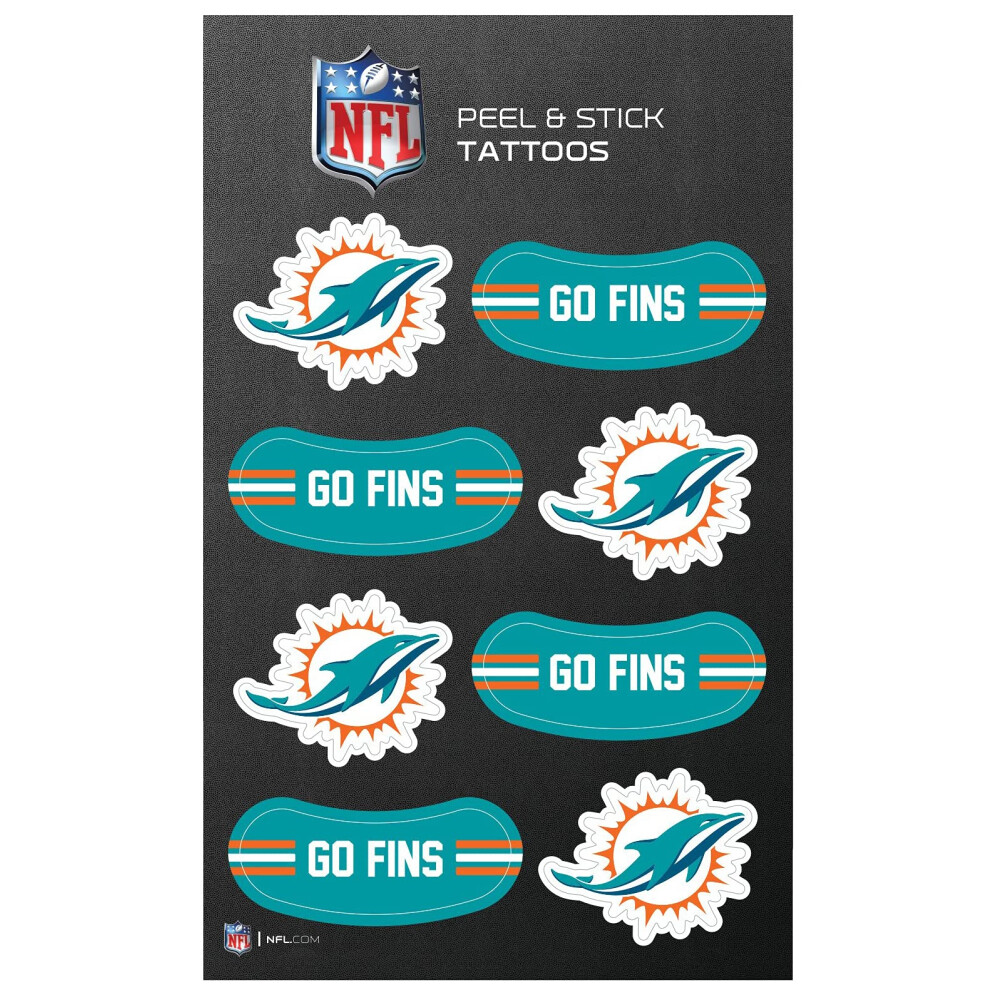 Rico Industries Nfl Miami Dolphins Peel And Stick Tattoos Small