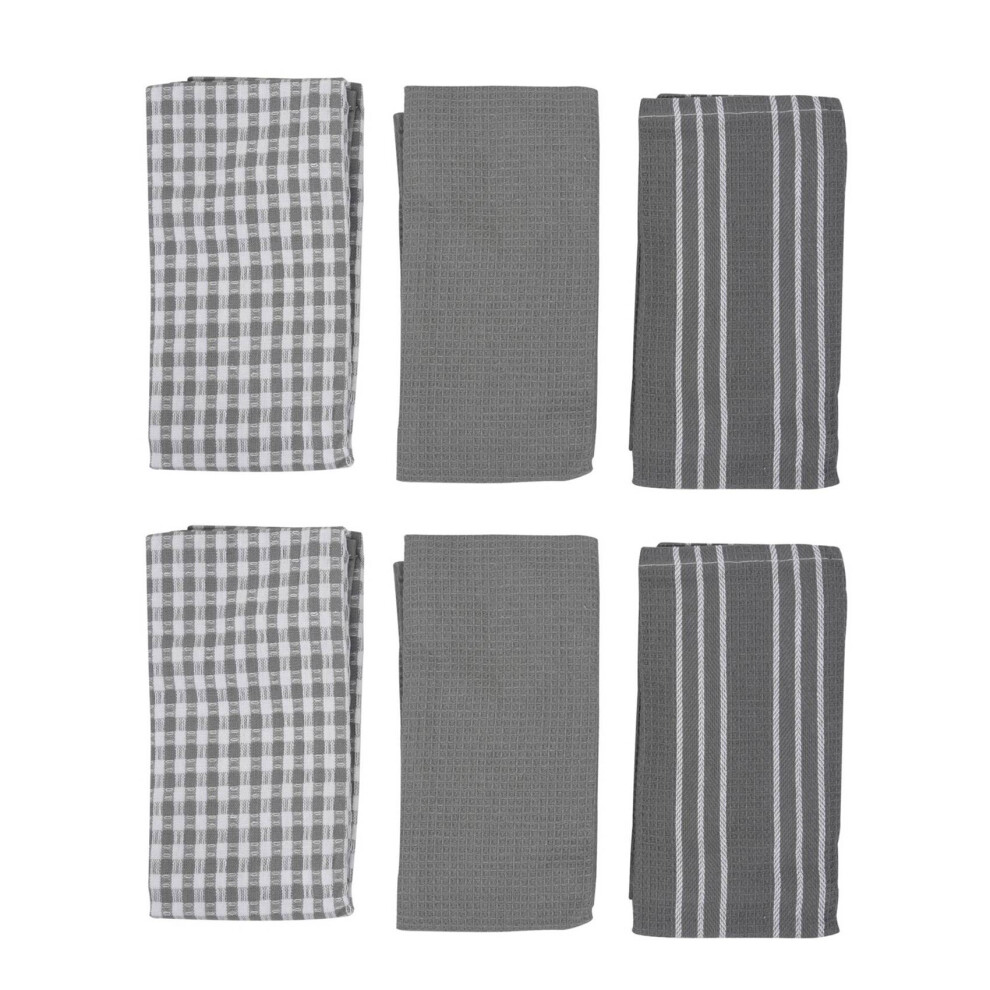 6x Classic Kitchen Towels,  Natural Cotton, The Best Tea Towels, Dish Cloth, Absorbent and Lint-Free