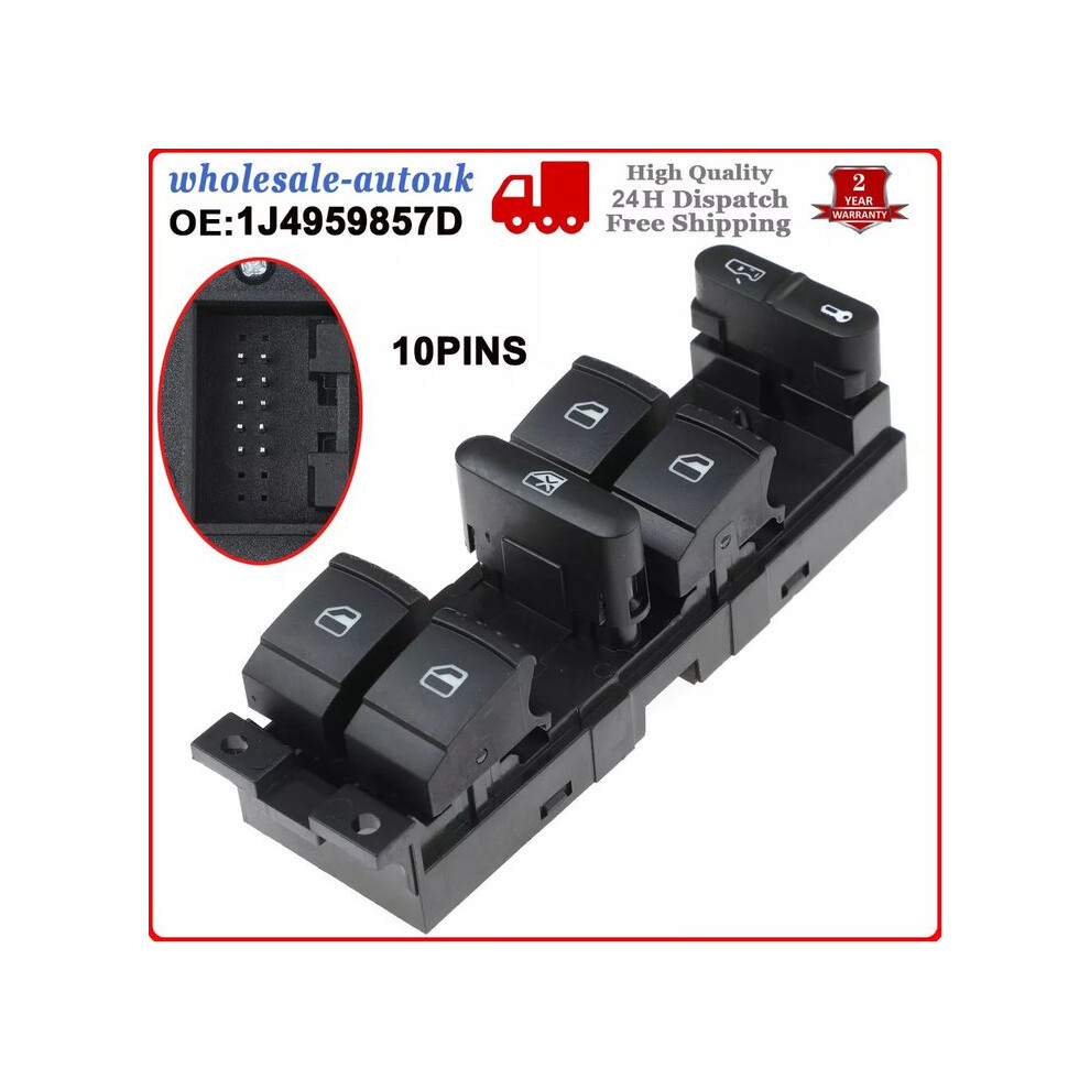 Easy Operation Power Window Switch, Safe And Reliable Car Interior Solution For Vw Models, Aftermarket Replacement Aligned With 1J4959857b Standard, 9190834290966