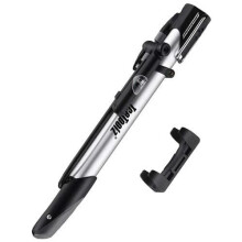 Pompa a mano ICETOOLZ - Modello in alluminio argento - Pressione massima 9,6 bar - Indicatore di pressione