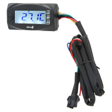 Motorcycle LCD Digital Voltage & Temperature Gauge with M16x1.5 Thread