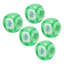 5er Mahjong Windrichtung Würfelset | Transparentes Grün, 4,2 cm