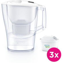 Caraffa filtrante BRITA - Aluna Calendar Bianca - Capacità 2,4L di cui 1,4L di acqua filtrata - 3 filtri Maxtra Pro All-In-1 inclusi