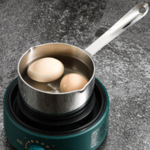 Stainless Steel Butter Warmer 500ML Milk Pot with Double Mouth & Hanging Hole