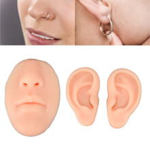 Silicone Ear, Nose & Mouth Model for Practice & Display, Light Skin