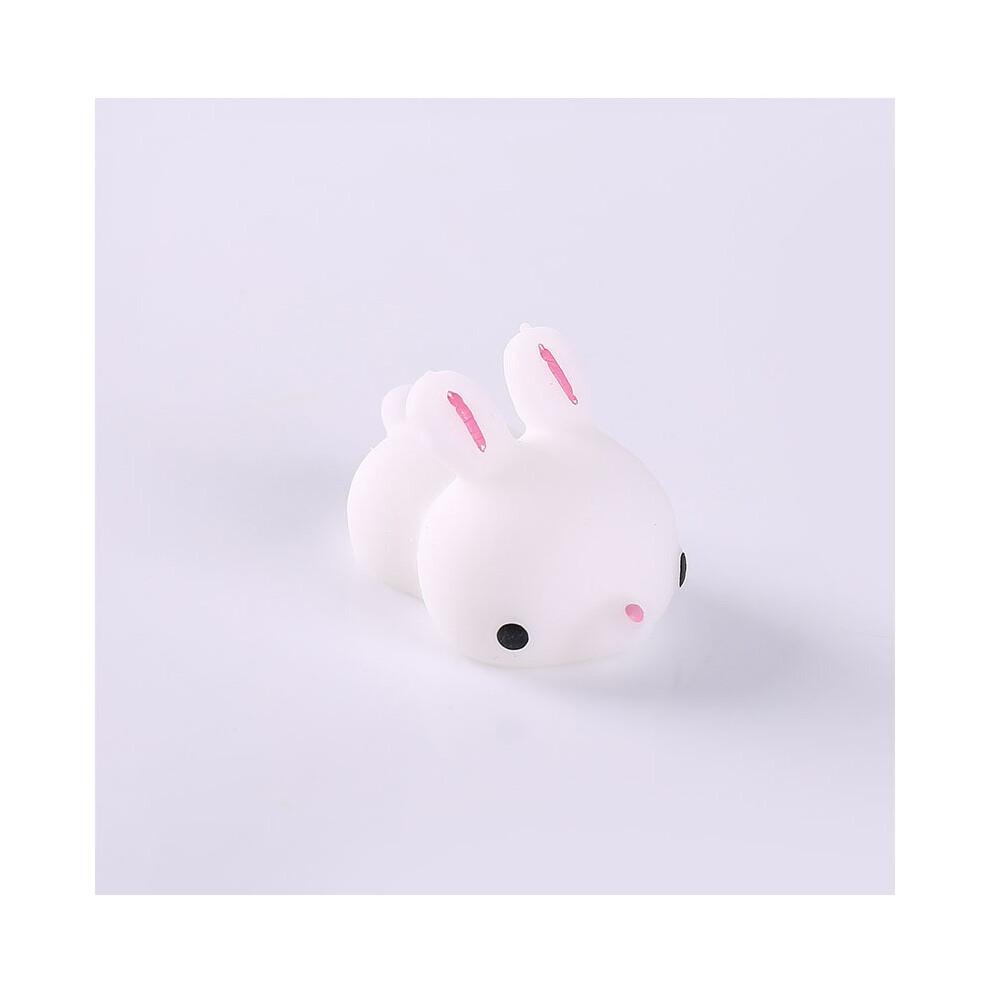 (Rabbit) Soft Mochi Funny Animal Squeeze Stretch Compress Squishy Decompression Toy Dolls