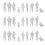 1:50 White Figures Architectural Model Human Scale HO Model Plastic Peoples,30 Pieces 1