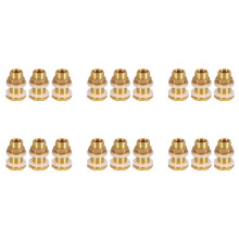 Massief Messing Schotfitting, 18 Sets 3/8 Inch Vrouwelijk 1/2 Inch Mannelijk Massief Messing Watertankconnector met Schroefdraad met Ring